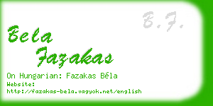 bela fazakas business card